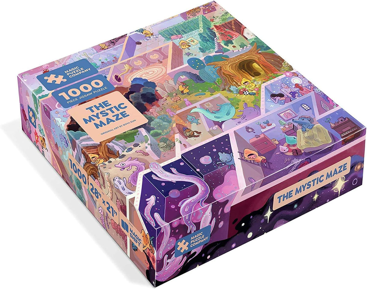 Find Out Why The Mystic Maze Is The Most-Backed Puzzle In The History Of Kickstarter And The Most-Shared Puzzle On Tiktok! We’Re Using Ideas From Game Design, Optical Illusions, And Magic To Make This The Most Interesting And Engaging Puzzle You'Ve Ever Solved. Magic Puzzles Are Printed On Premium Dutch Puzzle Cardboard So They Snap Together And Stay Put. Each Puzzle Comes With Two Large Posters Of The Artwork So Multiple People Can All Work Together. And When You’Re Done, Everything Can Be Packed Back Into