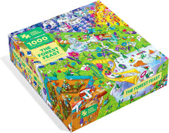 The Forest Feast. We’re using ideas from game design, optical illusions, and magic to make this the most interesting and engaging puzzle you've ever solved. Magic Puzzles are printed on premium Dutch puzzle cardboard so they snap together and stay put. Each puzzle comes with two large posters of the artwork so multiple people can all work together. And when you’re done, everything can be packed back into resealable bags so you can gift it forward. Magic Puzzles have NO puzzle dust in the box and have NO sin