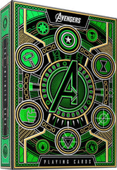 THE INFINITY SAGA IN YOUR HAND. The outer packaging is simply jaw-dropping. The radiant, green foil shimmers and glows like the reality stone at every angle. Complete with gold foil accents and precise embossing, the ultra-lux outer packaging is truly representative of the legendary Infinity Saga.
INSIDE AND OUT COMPLETE CUSTOM ARTWORK. AVENGERS: Infinity Saga playing cards feature completely custom artwork in every aspect of the design, with the Aces, Jokers, box design, and court cards inspired directly b