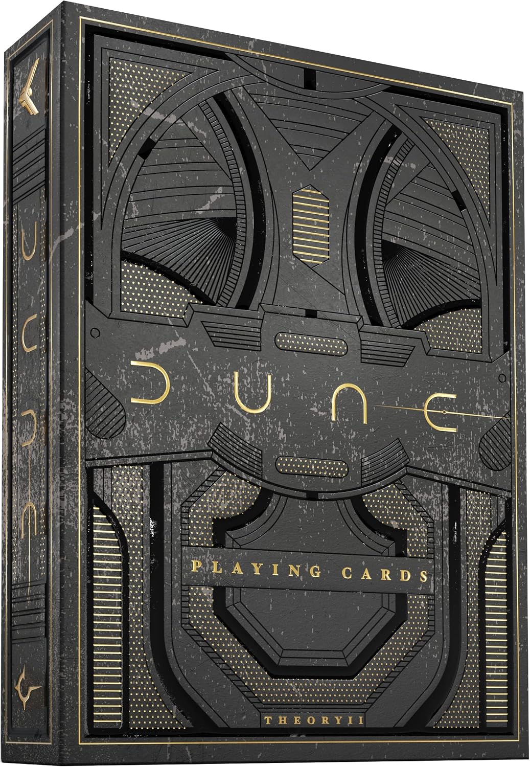 Officially licensed premium playing cards
Featuring your favorite characters and scenes from DUNE
Complete with foil accents that shimmer like spice in the air
Every single card was designed from scratch with completely custom artwork
Made in America using the highest quality papers, inks, and finishes