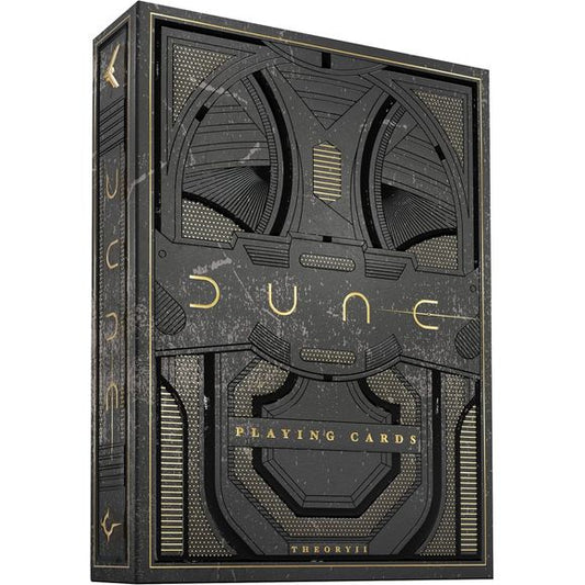 Officially licensed premium playing cards
Featuring your favorite characters and scenes from DUNE
Complete with foil accents that shimmer like spice in the air
Every single card was designed from scratch with completely custom artwork
Made in America using the highest quality papers, inks, and finishes