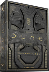 Officially licensed premium playing cards
Featuring your favorite characters and scenes from DUNE
Complete with foil accents that shimmer like spice in the air
Every single card was designed from scratch with completely custom artwork
Made in America using the highest quality papers, inks, and finishes