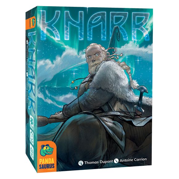 In Knarr, you are the leader of a band of Vikings. Manage the recruitment of your crew and choose the best territories to explore. Depending on the destinations reached (for trading or influence), and the Vikings who accompany you, you can increase your reputation to gain even more wealth.

Each turn, you:
- Place a new member in your Viking crew, activate the effects of all of them with the same color, and get another one from those available under the matching color on the central board, or
- Explore new