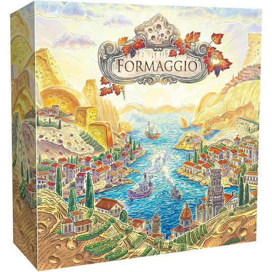 You are an Italian cheesemaker in the early 20th century making, aging, and selling your artisanal cheeses. Become the most prestigious cheesemaker in all of Italy by running a highly successful creamery and crafting exceptional cheese.

Formaggio is a standalone expansion for Fromage. With both games put together, you can combine any 4 board quadrants, and draft any combination of structure tiles for more variety and more paths to victory.

Formaggio is a simultaneous worker-placement game where players pl