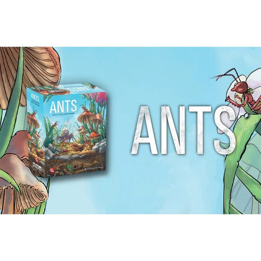 ANTS is a deep strategy game that focuses on worker management and territorial expansion. Each player begins with one of multiple unique Queen tiles, which will heavily influence your strategy and interaction with the game's interconnected systems. Throughout the game, you will guide your ant colony through cycles of growth, exploration, and conquest to establish dominance over the garden ecosystem.