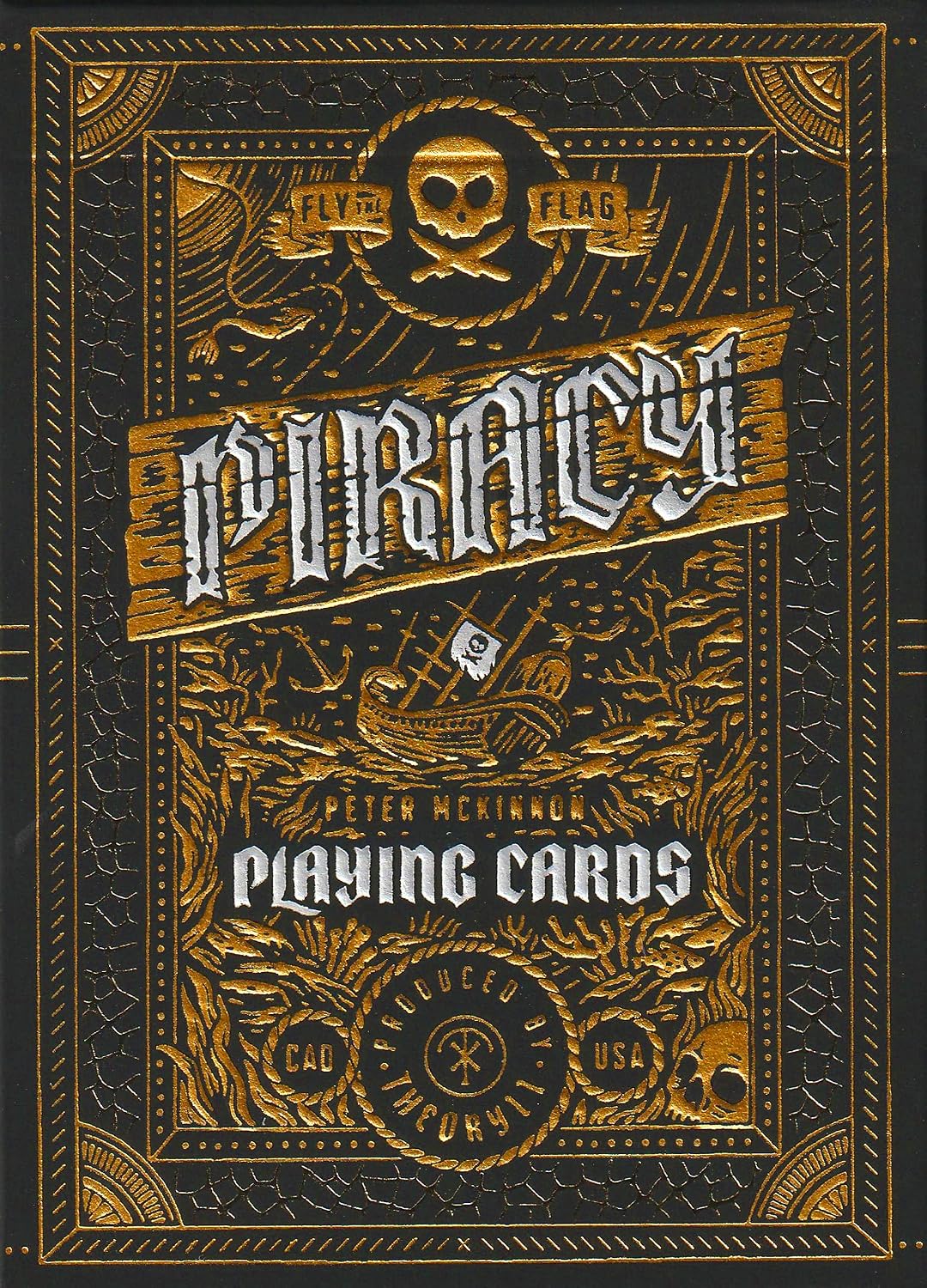 CERCA TROVA: Set sail to a world unchartered and become a dweller of the open seas with Piracy Playing Cards. Secrets and lost treasures wait to be discovered - will you embark on the journey?
FLY THE FLAG: theory11 produces the world’s finest playing cards. Printed using the highest quality card stocks available in combination with luxurious-to-the-touch paper, textured embossing, and impeccably finished with opulent foil and hot stamping techniques - Piracy is the absolute pinnacle of playing card quality