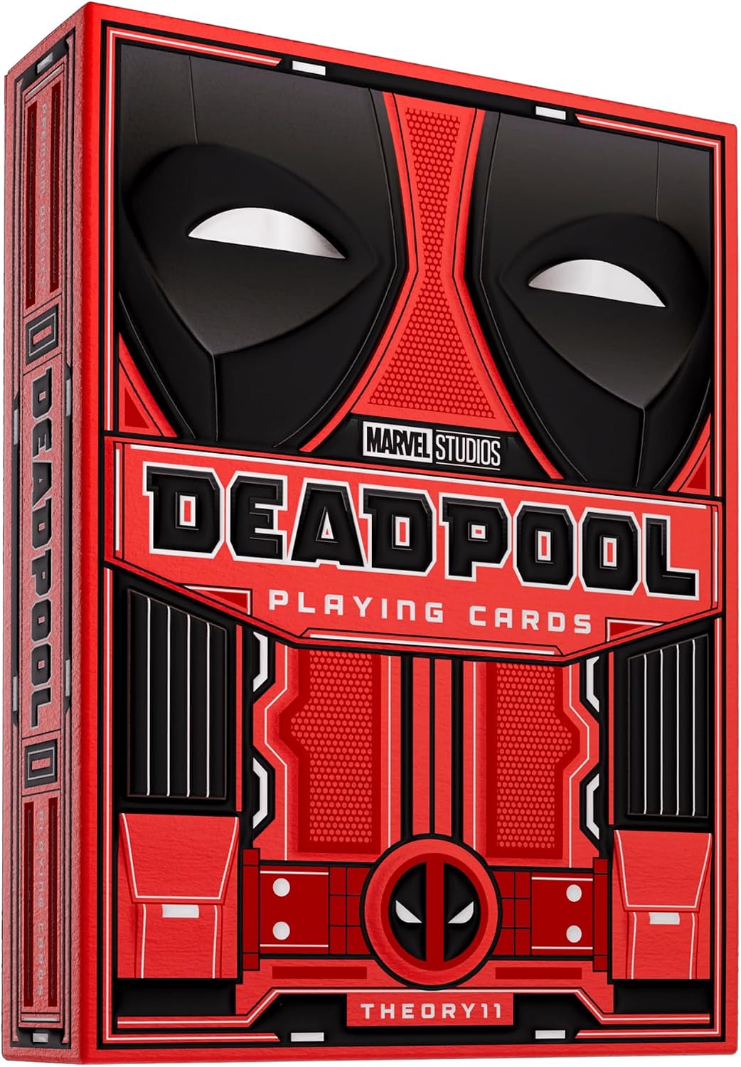 BRING DEADPOOL TO THE CARD TABLE – Shuffle up with a red superhero themed deck packed with attitude, humor, and comic-book energy. Built for poker, blackjack, solitaire, magic practice, cardistry, party games, display, and game nights that need more personality than basic cards.
RED SUIT BOX WITH FOIL DETAIL – The tuck box is designed to echo Deadpool’s iconic red suit, complete with sculpted embossing and silver foil accents that stand out on a desk, shelf, card table, collector display, gift basket, or mo