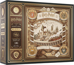 INTERACTIVE JIGSAW PUZZLE: Your journey to Hogwarts begins with this premium jigsaw puzzle, featuring a multi-dimensional twist!
THE HOGWARTS CASTLE PIECE BY PIECE: Experience the wonder of the wizarding world like never before with an enchanting 1,000 piece jigsaw puzzle that brings the journey to Hogwarts Castle and references from the series to life in intricate detail. The puzzle pieces themselves feature elegant gold foil detailing, and arrive nestled inside a premium carrying pouch.
A MULTI-DIMENSIONA