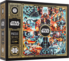 1,000-PIECE STAR WARS PUZZLE – Features characters and moments from across the Skywalker Saga, including the Jedi, Sith, and everything in between. Produced in collaboration with Lucasfilm Ltd
GOLD FOIL ACCENTS ON EVERY PIECE – Each of the 1,000 pieces features gold foil detailing, giving the finished puzzle a distinct look that sets it apart from standard jigsaws.
HIDDEN EXPERIENCE UNLOCKED AFTER COMPLETION – Once the puzzle is complete, a multi-dimensional experience is revealed — an interactive layer tha