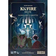 In Kinfire Delve: Vainglory's Grotto, players take on the roles of Seekers dispatched to one of the mysterious and magical Wells of Atios. Players must work together as a team to delve to the bottom of the Well and defeat its Master to prevent them from being unleashed upon the world. Set in the world of Kinfire Chronicles, this press-your-luck card game can be enjoyed by fans and newcomers alike.