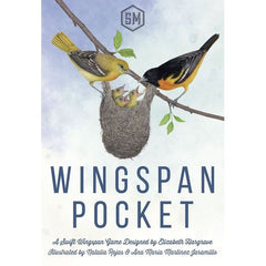 Wingspan Pocket distills the Wingspan experience down to a lighter, shorter, card-driven game that has each player activate a single row of cards on each of their turns. The cards are all double sided: a food side and a bird side. Bird powers are primarily indicated by icons instead of text, and they include a new type of power, ongoing (green) benefits.

Wingspan Pocket is designed to be accessible to novice players yet also compelling for more experienced gamers. This is a standalone game in a small box,