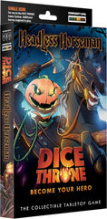 The Headless Horseman enters the Mad King’s arena, charging with thundering hooves and a horrifying Haunted Head. Swinging deadly axes and striking with terrifying speed, he turns every roll into a relentless assault that leaves foes reeling.

Dice Throne is a fast-playing game of skilled card play and dice manipulation for 2–6 players. Roll your hero’s custom dice up to three times per turn to activate unique abilities, unleash attacks, and outplay opponents. All heroes are fully compatible across the enti