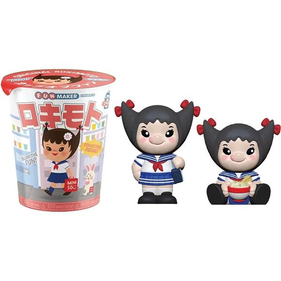 Welcome to the world of Rokimoto! Cups are factory sealed with 1 in 4 chance at slurprise! Each cup contains a 4" figure.
Slurprise is a rare variant to the common figure. Wave 2 Slurprise is the character sitting down with a bowl of ramen. Good luck!