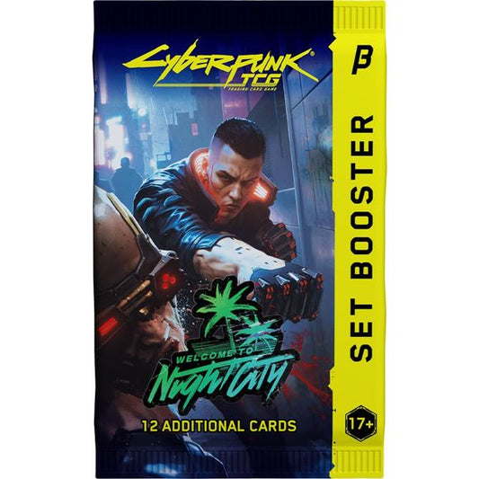 Build Your Crew. Earn Your Legend. The Welcome to Night City - Beta release were made available on Kickstarter.
You'll put together the ultimate edgerunner crew with characters from across the franchise, pitting them against your opponent as you fight to become a Night City legend. Featuring stunning, custom artwork, Cyberpunk TCG is designed for trading card players, avid collectors, and fans of the Cyberpunk franchise alike.

12 cards per pack