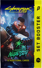Build Your Crew. Earn Your Legend. The Welcome to Night City - Beta release were made available on Kickstarter.
You'll put together the ultimate edgerunner crew with characters from across the franchise, pitting them against your opponent as you fight to become a Night City legend. Featuring stunning, custom artwork, Cyberpunk TCG is designed for trading card players, avid collectors, and fans of the Cyberpunk franchise alike.

12 cards per pack