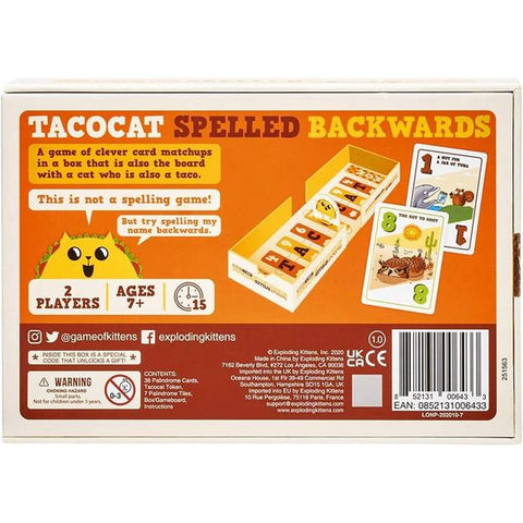Exploding Kittens Games: Tacocat Spelled Backwards - Card Game | Galactic Toys & Collectibles