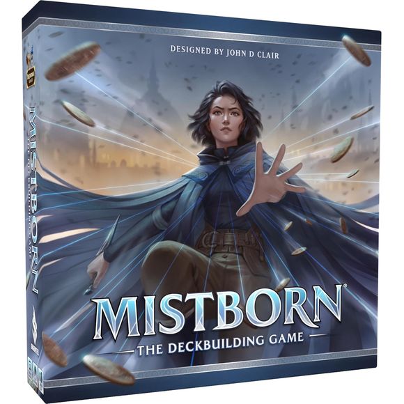 Based on the hit Mistborn novel series by acclaimed author Brandon Sanderson, Mistborn: The Deckbuilding Game takes players into the exciting and dangerous world of Scadrial where heroes and villains harness the powers of metals to perform feats of magic and might! Designed by famed designer John D Clair, Mistborn players get to control iconic characters from the series and burn metals to unlock Allomantic powers in fast-paced battles. Mistborn is a standalone deck-building game in which you purchase cards