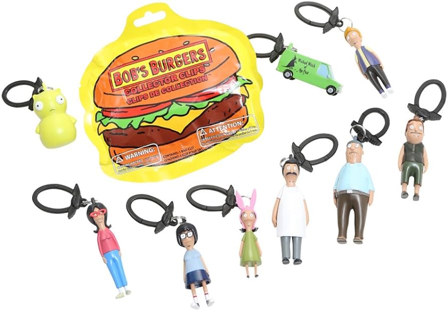 Flip some burgers with the Belcher family & their friends by opening ths Bob's Burgers collector clips blind bag!