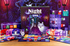 The animals are out! Sneaking out of the zoo at night for a little break, they need your help to find their way back before the keepers discover their absence.

In this tile-drafting game, the players must safely guide the animals back to their enclosures. They will explore the darkened zoo, discovering the best routes home.

Each round, you'll draft tiles and strategically place them on your board. This action not only builds a path for your animals but also triggers special abilities. With each animal hav