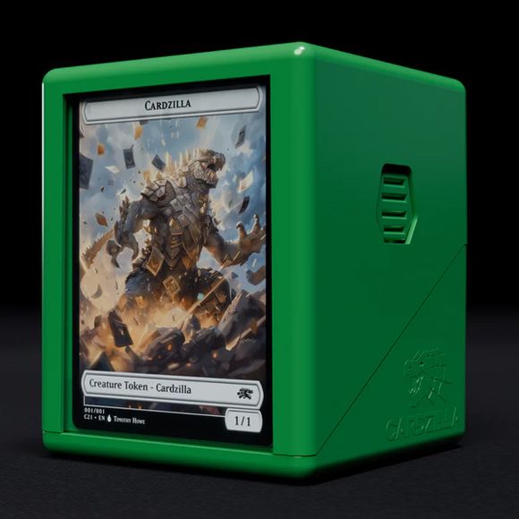 The Showcase 100+ securely holds 100 double-sleeved cards and features patented Lock Grip buttons for a firm, no spill close. Each box includes a custom Perfect Fit Toploader for front-facing display— perfect for holding any standard size card. Available in black, white, red, green, and blue. Holds 100 double sleeved cards, plus room for tokens. Patented lock grip buttons and design. Includes a perfect fit top loader with every box. Manufactured in the U.S.