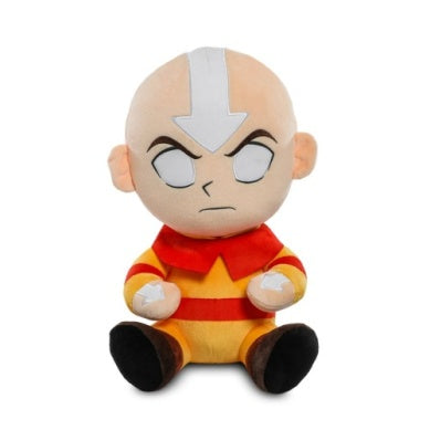 Fly high with Aang from Avatar: The Last Airbender! Kidrobot and Nickelodeon are bringing to life the hit animated television series with this unique Aang plush. Depicted in his Avatar state, Aang's eyes and iconic arrow tattoos glow in the dark! Designed with high-quality, soft materials and embroidered details, this 13-inch Aang plush toy is a must-have addition to your Avatar: The Last Airbender collection!