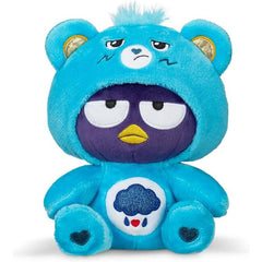 Hello Kitty and Friends' Badtz-maru pairs perfectly with his Care Bears bestie, Grumpy Bear, who's an ideal companion for anyone seeking a bit of extra support and encouragement. This fun-size Badtz-maru plush is dressed up as his beary best friend, Grumpy Bear, and made of soft, huggable material. The plush toy stands 8 inches tall, perfectly sized for collectability and on-the-go play. Fans and collectors of all ages who love both Badtz-maru and Grumpy Bear will appreciate this perfect pair!