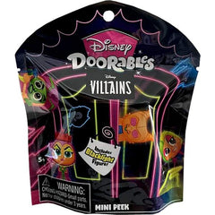 Disney Doorables Mini Peek Villians collectible figures. Unbox 1 out of 13 possible blacklight figures hidden inside. Each character stands approximately 1.5 inches tall and features stylized detailing with sparkly glitter eyes and will glow under any blacklight.

Behind every door is a surprise with these Disney Doorables! This blind assortment of figures includes your favorite Disney Villains like Jafar, Cruella De Vil, Maleficent and more. They also glow under blacklight! Which adorable figure will you g