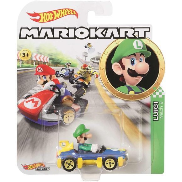 Kids can choose their favorite Mario Kart characters and speed off-line for racing and stunting madness with the Hot Wheels 1:64 Mario Kart replica die-cast assortment! Power-up imagination with fan-favorite iconic Mario Kart characters. Combine the hands-on thrill of Hot Wheels performance. Re-live or reinvent game-inspired stunting, racing and adventure stories. Each Mario Kart player vehicle is suitable for Hot Wheels track to expand the fun (track sold separately). Each vehicle sold separately, subject