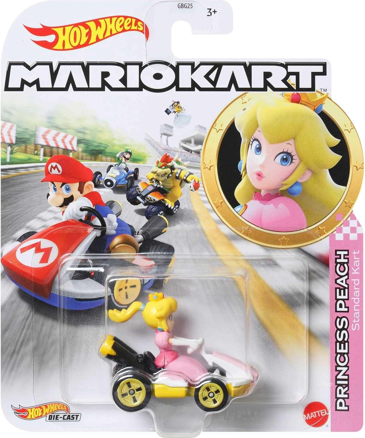 Kids can choose their favorite Mario Kart characters and speed off-line for racing and stunting madness with the Hot Wheels 1:64 Mario Kart replica die-cast assortment! Power-up imagination with fan-favorite iconic Mario Kart characters. Combine the hands-on thrill of Hot Wheels performance. Re-live or reinvent game-inspired stunting, racing and adventure stories. Each Mario Kart player vehicle is suitable for Hot Wheels track to expand the fun (track sold separately). Each vehicle sold separately, subject