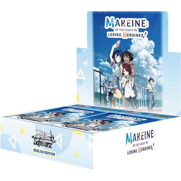 The Losing Heroines and the cast of Tsuwabuki High School arrive on the stage of Weiss Schwarz! Build your deck with your favourite characters, and reenact their refreshing misadventures in adolescence and romance!
SIGN CARDS
This product contains SP and SEC cards with hot-stamped signs from the following voice actors!
Hikaru Tono (as Anna Yanami)
Shion Wakayama (as Lemon Yakishio)
Momoka Terasawa (as Chika Komari)
Minami Tanaka (as Kaju Nukumizu)
INCLUDES NEWLY-DRAWN ILLUSTRATIONS
The Booster Pack features