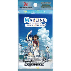 The Losing Heroines and the cast of Tsuwabuki High School arrive on the stage of Weiss Schwarz! Build your deck with your favourite characters, and reenact their refreshing misadventures in adolescence and romance!
SIGN CARDS
This product contains SP and SEC cards with hot-stamped signs from the following voice actors!
Hikaru Tono (as Anna Yanami)
Shion Wakayama (as Lemon Yakishio)
Momoka Terasawa (as Chika Komari)
Minami Tanaka (as Kaju Nukumizu)
INCLUDES NEWLY-DRAWN ILLUSTRATIONS
The Booster Pack features