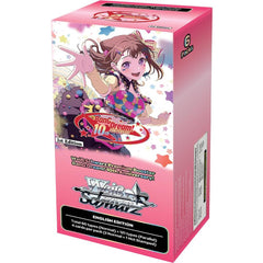 WSE Premium Booster BanG Dream! 10th Anniversary!
A product celebrating the 10th anniversary of the BanG Dream! series!

• Comes with 10 cards containing new illustrations drawn by Character Designer and Art Director of hit mobile game, "BanG Dream!", Osamu Nobusawa!

• Collect all members from "Poppin'Party" to "Mugendai MewType"!

What's more, each pack also guarantees a hot stamped card!

NEO-STANDARD DECK CONSTRUCTION
The cards in this Premium Booster may be used together with cards with card numbers be
