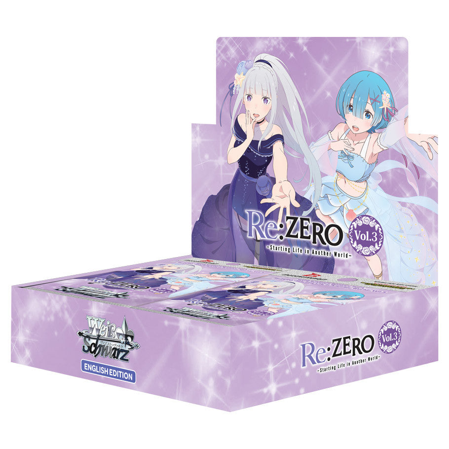 The popular anime series "Re:ZERO -Starting Life in Another World-" is reborn in Weiss Schwarz once more with the release of the 3rd season of its anime!
This product is focused on the 2nd season of the anime.
8 cards per pack
12 packs per display