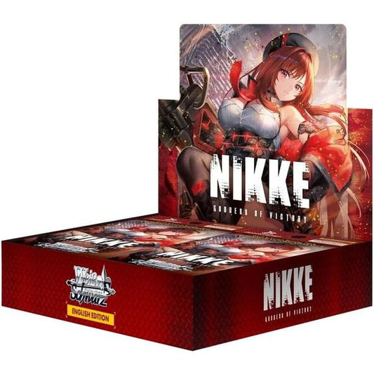 Includes cards featuring in-game illustrations and specially drawn artwork.
SP cards available featuring fan-favorite Nikkes.
Neo-standard deck construction compatible with cards numbered "NIK/".
1st Edition items: Box Topper includes 1 of 16 Going First/Going Second cards in every display box!
10 packs per display
8 cards per pack