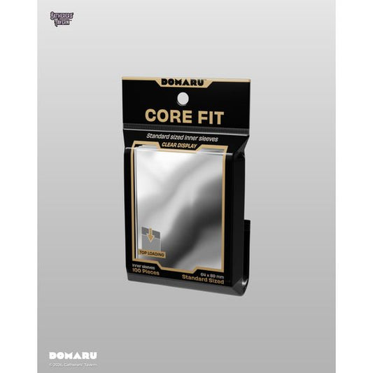The DOMARU Sleeves Collection completes the DOMARU protection system, offering layered card protection for play, storage, and display.
Designed to work seamlessly together, the range covers outer sleeves, inner sleeves, and rigid protectors, giving players full control over how they protect and present their cards. 
Core fit precision inner sleeves for double-sleeving. 100 pieces clear sleeves. Standard Size ( 67x 94mm /  2.6" x 3.7"). 
Top Loading. Clear Display. Protects your cards. No PVC. Acid Free