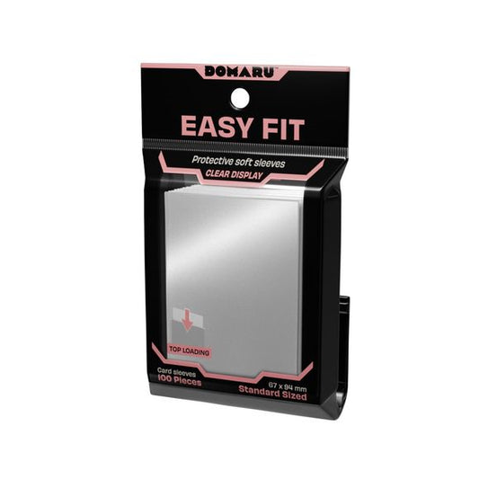 The DOMARU Sleeves Collection completes the DOMARU protection system, offering layered card protection for play, storage, and display.
Designed to work seamlessly together, the range covers outer sleeves, inner sleeves, and rigid protectors, giving players full control over how they protect and present their cards. 
Core fit precision inner sleeves for double-sleeving. 100 pieces clear sleeves. Standard Size ( 64 x 89 mm /  2.5" x 3.5"). 
Top Loading. Clear Display. Protects your cards. No PVC. Acid Free