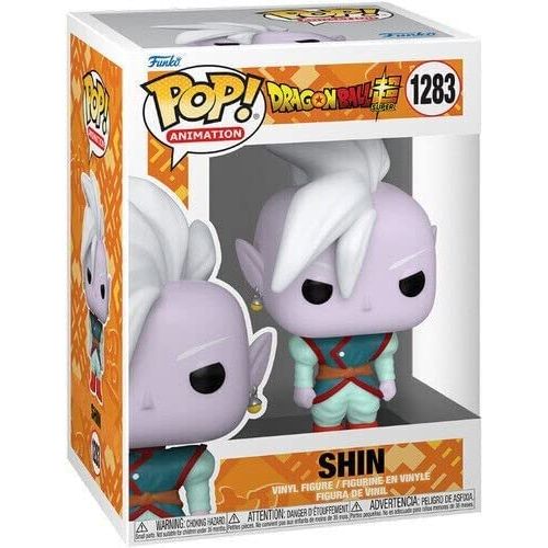 Pop! Shin is looking to defeat Babidi and needs assistance from Goku and his allies in your Dragon Ball Super collection. Strengthen your Dragon Team with the East Supreme Kai, Pop! Shin! Vinyl figure is approximately 4.85-inches tall.