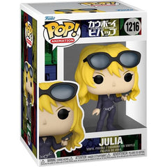 From Cowboy Bebop, Julia, as a stylized POP vinyl from Funko Figure stands 3 3/4 inches and comes in a window display box.