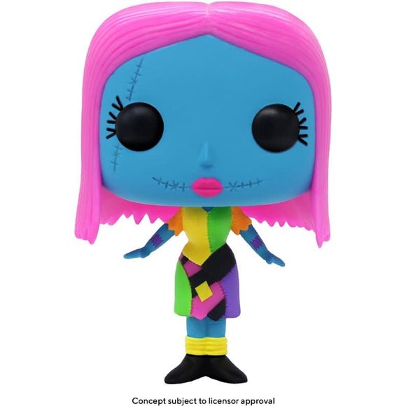 Sally is excited to explore the outside world with the other residents of Halloween Town! Pop! Sally appears in vivid coloring that is designed to shine brightly under blacklight. She is sure to bring a wistfully spooky atmosphere to your The Nightmare Before Christmas collection.