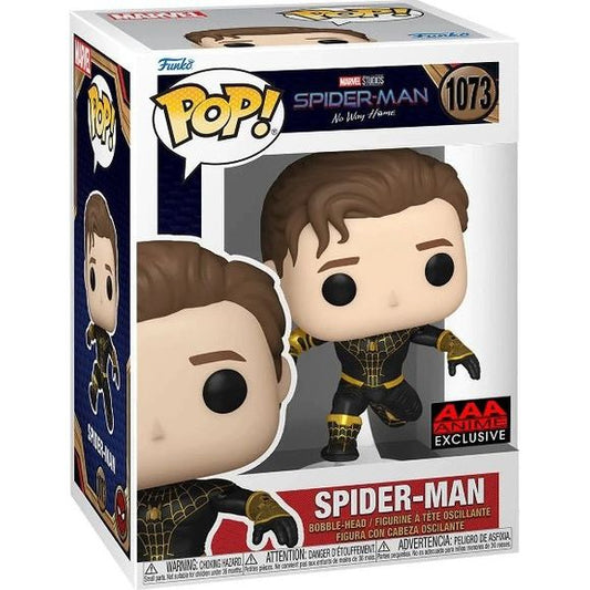 Funko Pop Marvel's Spiderman No Way Home: Spiderman (Black/Gold) (Unmasked) Figure (AAA Anime Exclusive) | Galactic Toys & Collectibles