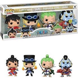Includes: Luffytaro, Sabo, Roronoa Zoro, and Jinbe! Glows in the Dark!
AMAZING ACTION VINYL: From the hit One Piece comes all your favorite characters as stylized Pop! vinyl figures from Funko!
COLLECTIBLE SIZE: Figure measures 3 ¾ inches tall - the perfect size for your office desk, home bookshelf and so much more!
FUN DESIGN: Stylized vinyl figure is sure to stand out in any collection!
DISPLAY READY: Show off your figure in or out of its attractive window box packaging!
GREAT GIFT IDEA: Add this figure t