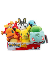 Gotta Catch 'Em Al! 8 inch Pokemon plush. Assortment does not match image. Assortment includes Pikachu, Vaporeon, Jolteon, Flareon, Eevee, or Charmander. 1 at Random.