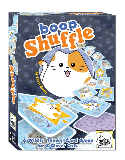 Expanded push-and-place gameplay where both players shuffle their kittens together, creating hidden information and unpredictable draws every round
Maintain the classic objective of lining up 3 kittens to graduate into cats and 3 cats in a row to win, now enhanced with wild and super abilities
New wild kitten and wild cat cards can complete rows for either player, adding tactical flexibility and surprise comebacks
Super kittens boop cards two spaces away while super cats leap over others to the next open sp
