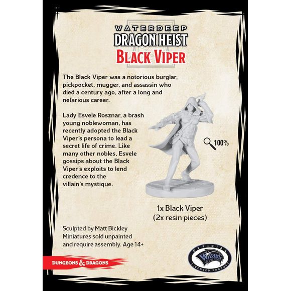 D&D: Waterdeep Dragon Heist Collector`s Series Miniatures - Black Viper | Galactic Toys & Collectibles