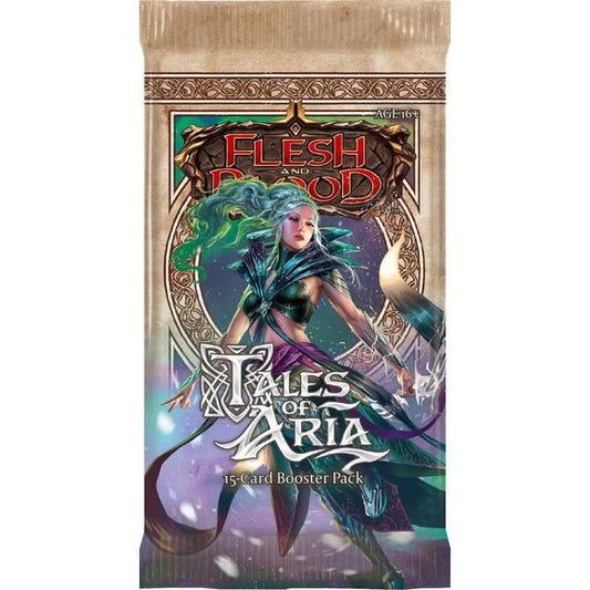 Tales of Aria is a standalone booster set introducing three new heroes with all new mechanics, as we explore the vibrant land of Aria and the troubles that lie within. It’s been designed for exceptional sealed deck, booster draft, and constructed format play. First-edition boosters contain 15 cards per pack, with 24 packs per display.
