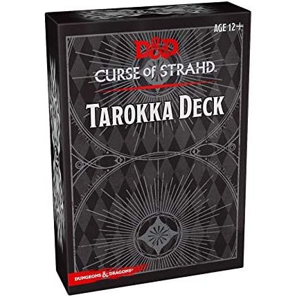 The Tarokka Deck is a powerful tool for both Madam Eva and for Dungeon Masters running Curse of Strahd. By using the Tarokka Deck to randomize locations within the adventure, Dungeon Masters can customize each party`s exploration of Barovia, allowing Curse of Strahd to be replayed for years to come. The deck includes 54 Tarokka cards with art by Chuck Lukacs, and includes rules for Prophet`s Gambit, a card game played with Tarokka cards for 3-5 players.
