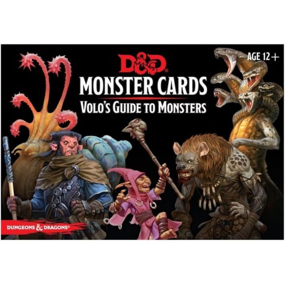 These 81 durable, laminated cards represent a range of deadly beasts from the Dungeons & Dragons supplemental book, Volo’s Guide to Monsters, complete with stats and illustrations. From the Banderhobb's stealth bonus to the Yuan-ti pit master's cantrips, monster cards let DMs select, organize, and access the information they need to help keep encounters running smoothly, without flipping through the books.