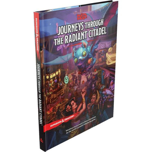 Journeys through the Radiant Citadel is a collection of thirteen short, stand-alone D&D adventures featuring challenges for character levels 1–14. Each adventure has ties to the Radiant Citadel, a magical city with connections to lands rich with excitement and danger, and each can be run by itself or as part of an ongoing campaign. Explore this rich and varied collection of adventures in magical lands. 
 
Through the mists of the Ethereal Plane shines the Radiant Citadel. Travelers from across the multivers