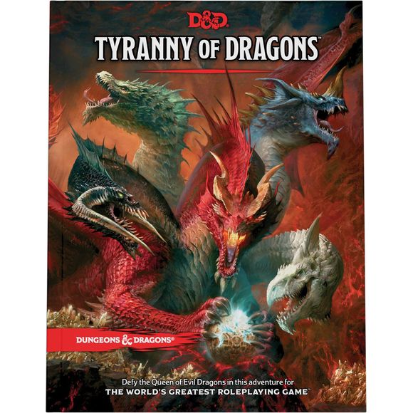 THE RETURN OF TIAMAT! Defy the Queen of Evil Dragons in this adventure for the world's greatest roleplaying game. Tyranny of Dragons combines and refines two action-packed Dungeons & Dragons adventures—Hoard of the Dragon Queen and The Rise of Tiamat—into a single sweeping campaign. It also includes a gallery of concept art providing a behind-the-scenes look at the creation of an epic adventure spotlighting Tiamat, one of the most legendary foes in D&D.

A wonderful re-introduction to 5th Edition's first pu