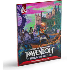 Conceal your sinister plots behind the Ravenloft: The Horrors Within Dungeon Master’s Screen while keeping critical rules close at hand. Complete with gothic artwork and horror-centric reference tables, this illustrated, double-sided DM screen immerses your players in the ever-changing Mists of Ravenloft. Whether you’re conjuring creeping dread or orchestrating a tragic fall, this screen empowers you to shape nightmares.